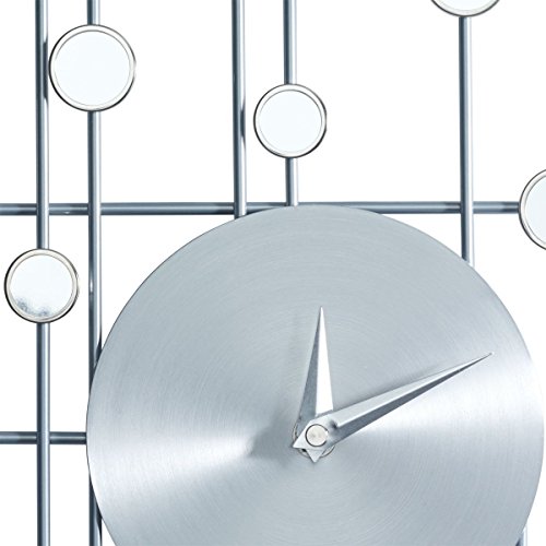 Wanduhr 3 Elemente individuell platzierbar analog Metall hochglanz modern silber - 2