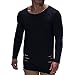 Produktbild Langarmshirts Tops T-Shirt Tanks Herren Hemd Outwear Basic Tee Tank Shirt T-Shirts Fitness T-Shirt Sport Bluse Shirts Hemden Short Sleeve Tee Kleidung Shirt Rundhals Sweatshi Shirt Bluse LMMVP (L, Schwarz)