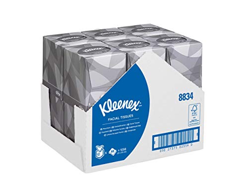 Kleenex 8834 Cubo Veline Facciali, 12 Cubi x 88 Fogli a 2 veli, Colore bianco