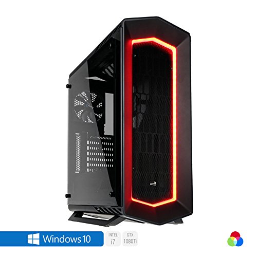 Sedatech Ultimate Gaming PC Intel i7-7700K 4x 4.20GHz (max 4.5Ghz), Geforce GTX1080Ti 11Gb, 32GB RAM 2 3000Mhz, 1TB SSD, 3TB HDD, USB 3.1, Wlan, HDMI2.0, 4K Grafik Aulösung, DirectX 12, VR Ready, 80+ Netzteil. Rechner mit Windows 10 64 Bit