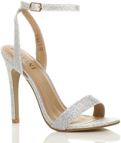 Womens Ladies high Heel Platform Ankle Strap Barely There Strappy Sandals Shoes Size