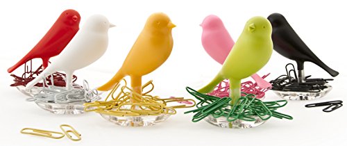 Qualy QL10069B Büroklammern-Aufbewahrung Nest Sparrow, magnetisch, Kunststoff, schwarz - 2