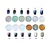 Covermason 12 Colors Nail Art Shinning Mirror Glitter Powder Chrome Pigment+Black UV Gel+Top Coat+Base Coat