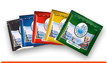 examen 5 x 50 dosettes 44 mm Borbone dégustation : 50 dosettes noires, 50 Bleu, 50 red, 50 or, 50 Dek