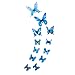 Price comparison product image DIY-Wall-Stickers-Decor,12-pcs-Luminous-Butterfly-Design-Decal-Art-Wall-Stickers,Room-Magnetic-Home-Decor,Add-Fashion-warm-air-for-your-family,Decor-Best-Gifts-for-Family-Friend-Party (Blue)