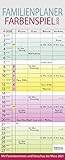 Familienplaner Farbenspiel 2020: Familienkalender für 4 Personen, bunt mit Ferienterminen, Vorschau bis März 2021 und nützlichen Zusatzinformationen. by