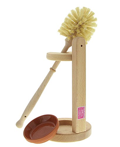 WC Bürste, Holz Klobürste mit WC Ständer aus Buchenholz - 2