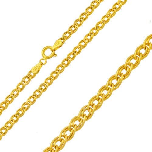 Gold Chain Necklace Nonnakette Bracelet Double Curb Chain Necklace 333 8kt Approx. 45 cm 2.62 G