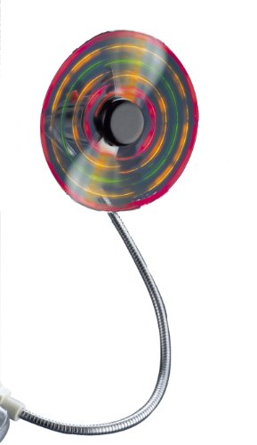 BECO USB-LED-Ventilator 5 LEDs mit farbigem Matrix-Effekt geringer Energiebedarf leiser Elektromotor weiche Flügel flexibel einstellbarer Schwanenhals kompatibel für PCs Notebooks und PDAs für alle USB-Steckdosen