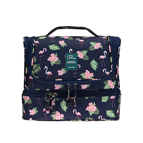 Beauty Case da Viaggio - Slopow Borsa da Toilette Ripiegabile Tuscall Trucco Cosmetico Portatile Organizzatore Ripiegabile Accesori da Viaggio Bag Organizer Make Up da Donne (Blu Scuro)