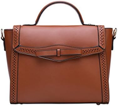 Longzibog PU Fashion Simple Style Fashion Tote Top Handle Shoulder Cross Body Bag Satchel Brown