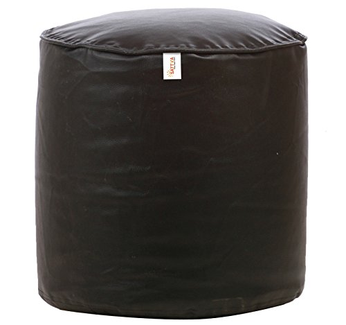 Sattva Combo Muddha Bean Bag Cover Black Yellow and Square Footstool (Yellow)