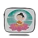 Produktbild Tablet Bag for Ipad air 2/3/4/mini 9.7 inch,Asian Decor,Illustration of a Lotus Flower Meditating with Moon Light Sage Art Print Decorative,Multi