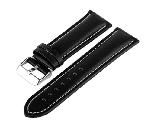 MARCHEL Lederarmband Schwarz Wei 24 mm LR-20 Uhrenarmband Uhrband Uhrenbnder MARCHEL Lederarmband Schwarz Wei 24 mm LR-20 Uhrenarmband Uhrband Uhrenbnder