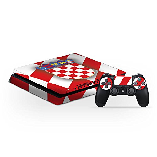 Sony Playstation 4 Slim PS4 Folie Skin Sticker aus Vinyl-Folie Aufkleber Kroatien EM Trikot Fußball Europameisterschaft