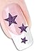Nail Art 3d Glitter Stickers - Stars (Purple )