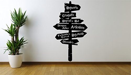 Harry Potter Sign Post Wall Decal FI19 (Large: 54cm - 110cm, Black)