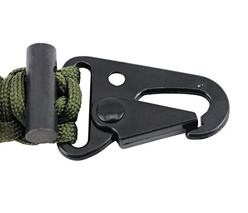 ZENDY 6 in 1 Paracord Seil Schlüsselkarabiner mit Zündstein, Kompass, Flaschenöffner Überlebensausrüstung für den Außenbereich (Qualität 7-Strang) - 4