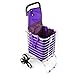 Produktbild Faltbarer Einkaufstrolley mit Treppensteiger, Handwagen/Einkaufswagen mit Klettverschluss/Stabile und Faltbare Einkaufstasche aus Aluminium, Violett