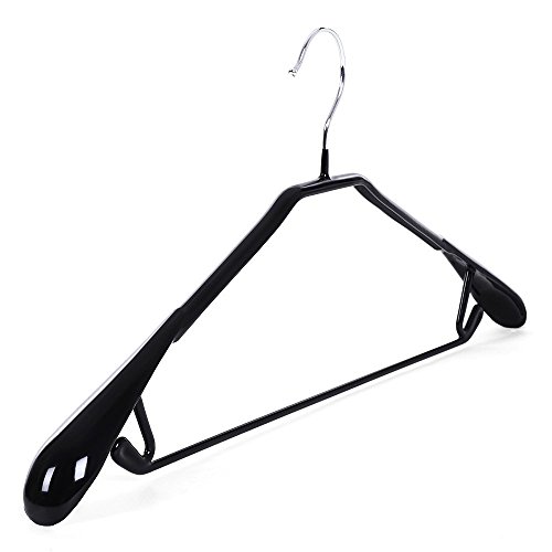 Songmics 10 Stück Breite 3,3 cm Metall antirutsch Kleiderbügel Garderobenbügel für Anzug/Jacke/Hose Schwarz CRI11B-10 - 3