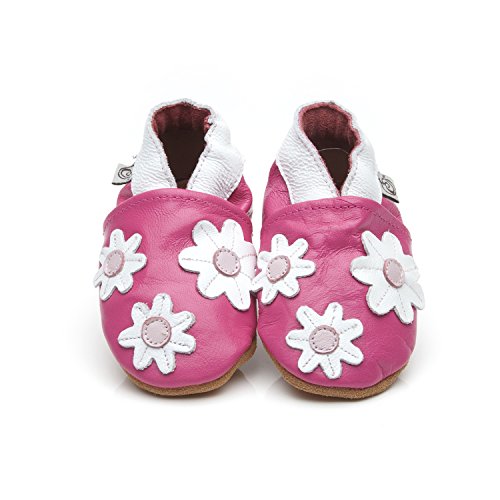 Soft Leather Baby Shoes Little Flowers Pink 6-12 months