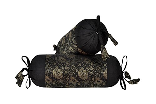 Lalhaveli Indian Handmade Decorative Designer Silk Fabric Bolster