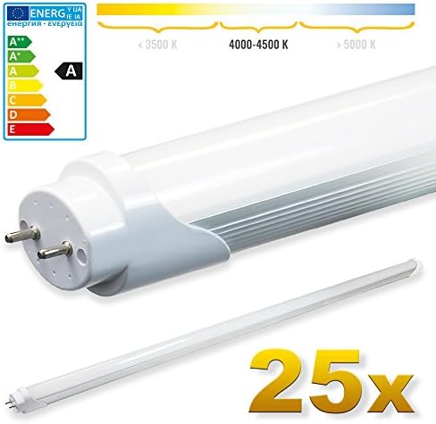 LEDVero 25x SMD LED tube / tube fluorescent tube T8 G13 frosted cover neutral white - (47.24) 120 cm, 18W, 1800 lm - ready for installation