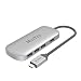 Produktbild HooToo USB-C Hub Type-C Adapter mit 4 USB 3.0 Anschlüssen für 2016/ 2017 MacBook, Windows USB C Laptop und andere Type-C Geräten, Silber