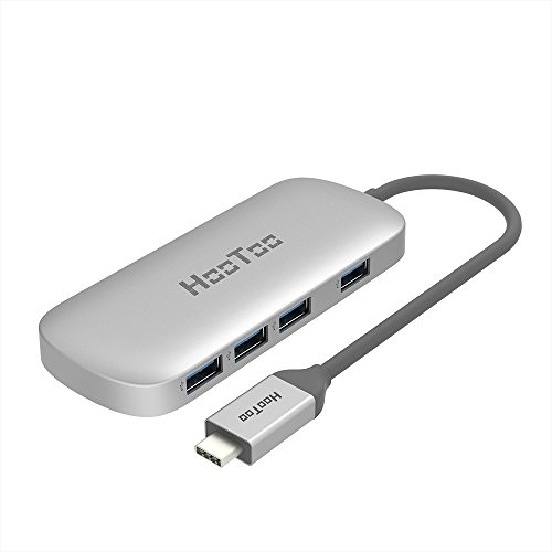 HooToo USB-C Hub Type-C Hub mit 4 USB 3.0 Anschlüssen für MacBook und Windows USB C Laptop, Silber