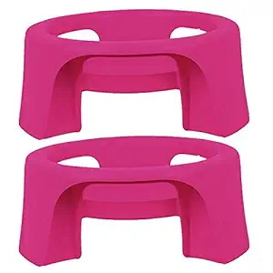 Kuber Industries Plastic 2 Pieces Multipurpose Plant Pot Water Pot Gas Cylinder Stand (Pink)-CTKTC021694