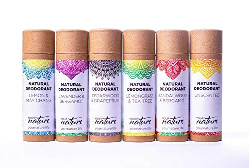 Natural Deodorant Stick, Plastic Free, Aluminium Free, Cruelty Free, Eco Friendly, Handmade in the UK for Women & Men (Sandalwood & Bergamot)