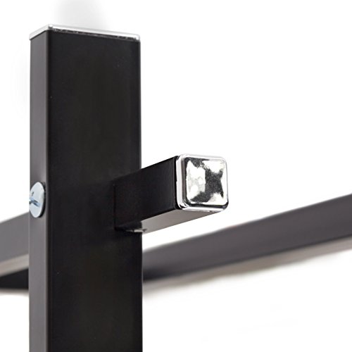 Relaxdays Handtuchständer mit 2 Handtuchstangen in U-Form HBT 82 x 44 x 28 cm Handtuchhalter stehend mit eckiger Bodenplatte als Badetuchhalter und Kleiderbutler aus verchromtem Stahl matt, schwarz - 4