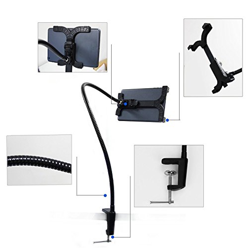 MCHSHOP Ipad Halterung 360 Grad Drehbar Schwanenhals Tablet halterung Flexibel Winkel verstellbar Tablet Halter für iPad Mini/iPad 2/3/4/iPad Air/Air 2 Samsung Galaxy Tab (Compatible with all 7-10 inches Devices) - 4
