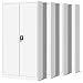 Produktbild 4er Set Aktenschrank C001 Metallschrank Stahlschrank Stahlblech Werkzeugschrank Büroschrank Schrank Universalschrank Flügeltürschrank 195 cm x 90 cm x 40 cm (weiß/weiß)