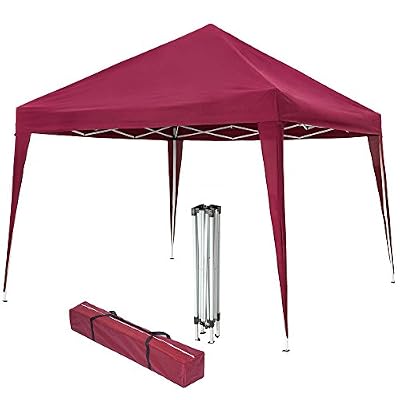 TecTake Tonnelle de jardin tente réception pavillon barnum chapiteau 3x3m pliante pliable - diverses couleurs au choix - (Rouge | No. 401622)