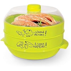 Cuit Vapeur 2 étages pour micro ondes 2,4 L légumes fruits poissons viandes Cuisy
