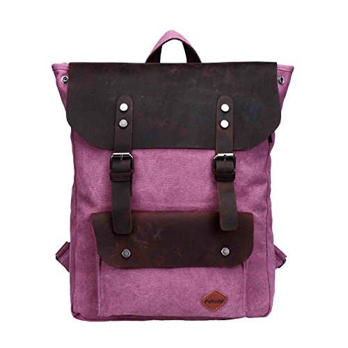 Preisvergleich Produktbild Fafada Canvas Leder Rucksack Damen Herren Laptoprucksack Rosa