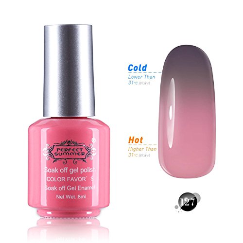 Perfect Summer Soak Off Gel Polish Change Colour Temperature Changing Nail Varnish UV LED Manicure 8ml Nail Art Decoration 127