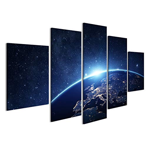islandburner Bild Bilder auf Leinwand 5 teilig Erde Weltall Poster, Leinwandbild, Wandbilder