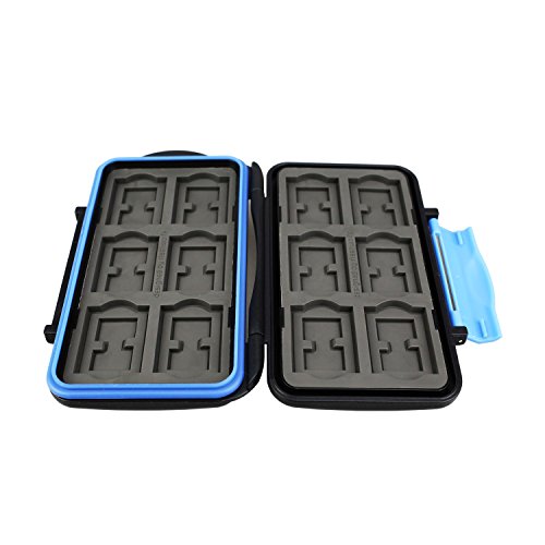 Flashwoife – patentierte Aufnahme – Turtle-SD12 V2 wasserdichte Speicherkarten Schutzbox für 12 Stück SDHC schwarz in grauem Inlay - 3