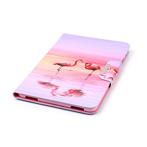 Samsung Galaxy Tab A 10.1 T580 Ledertasche Smart Cover,Samsung Galaxy Tab A T580 Hülle,Ekakashop Ultradünn Fashion Bunt Zwei Flamingos Muster Painting Flip Cover im Bookstyle Kunstleder Schutzhülle Magnetverschluss PU Leder Schale Ständer Hülle Case TPU Innere Tasche Etui mit Magnetverschluss Wallet Kreditkarte Card Holder Slot für Samsung Galaxy Tab A SM-T580 SM-T585 10.1 Zoll + 1x Kostenlos Ständer (Farbe zufällig) - 7