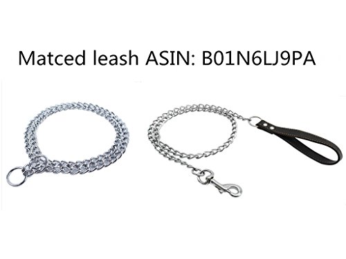 Moonpet-Stainless-Steel-P-Choke-Metal-Chain-Training-Dog-Pet-Collars-2-Row-Chrome-Adjustable-Collar
