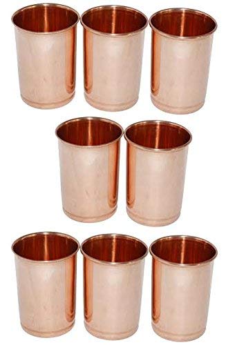 AVS Store rame bicchiere in vetro 100% rame puro bicchiere salute guarigione set di 8