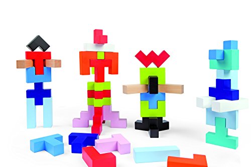 Imagen 3 de Janod 4508063 - Juego de bloques de diferentes formas (50 piezas), varios colores