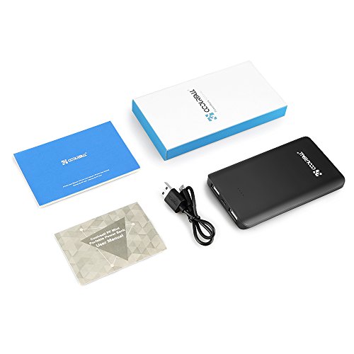 Power bank 6000mAh  Coolreall Batterie Externe Portable  Updated Version   Double USB Chargeur Portable pour iPhone 5 6 7 8 Plus X  Samsung  LG  Switch et D autres Appareils Charg  s Via USB 5V - Noir