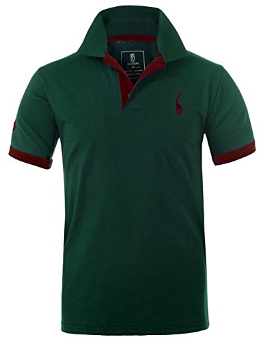 Glestore Polo para Hombre Collar Camisa Golf MT1030 de Tenis Camiseta Azul Negro Gris Rojo Verde M
