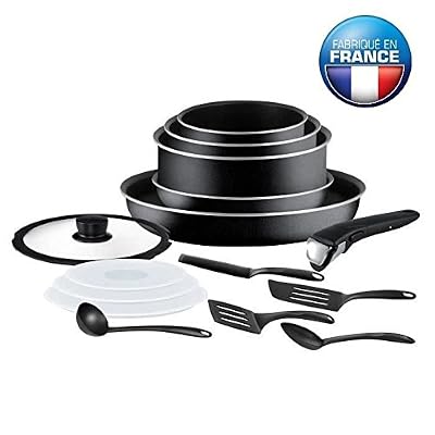 TEFAL INGENIO ESSENTIAL Batterie de cuisine 15 pieces L2009502 16-18-20-26cm noir Tous feux sauf induction