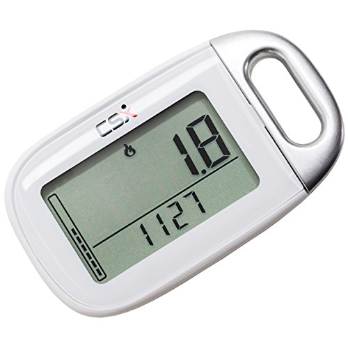 CSX Wander 3D Schrittzähler mit Kalorienzähler und Halsband, P361, weiss - 8