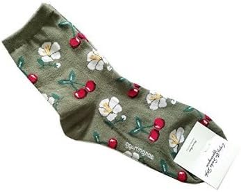 COFCO Cotton keep Warm Socks Autumn and Winter Knitted Women Socks Lady socks (cherry)
