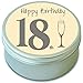 Produktbild 18. Geburtstag – Happy 18th Birthday Duftkerze in Dose – 18. Geburtstag – Champagner Mist – 18. Geburtstag Duftkerze – 20 HR Brenndauer